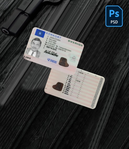Sweden driving license (2016-present) PSD